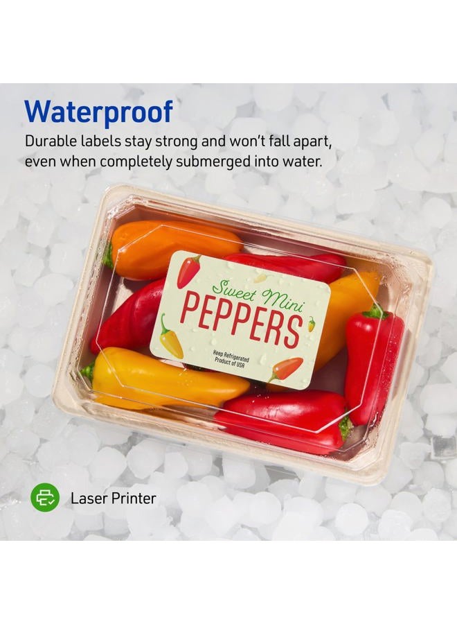 AVERY Waterproof Labels with UltraHold Permanent Adhesive, 2" x 4", 500 Labels for Laser Printers (5523) - Image 3